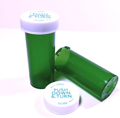 Пластмасови флакони RX Green в опаковка по 100 броя с капаци в по-голям Размер 13 Драхмата-Фармацевтичен клас