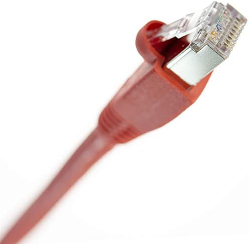 NTW Ethernet Кабел Cat6 Защитен от 50 МЕТРА С ЧЕРВЕНО Покритие Конектор RJ-45 Интернет-LAN Тел Кабел Кабел за