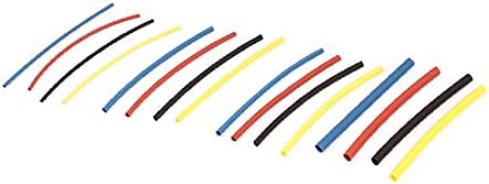 X-DREE Четири цвята Свиване тръба С метална намотка, комплекти за кабелни втулок 6 размер, с калъф 160 бр. (Или