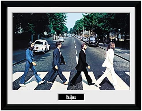GBeye Корица на албум на Бийтълс Abbey Road Плакат В Рамка 12 x 16, с монтиран на стената Арт Декор Подарък