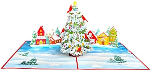 PQ Bees Счупване на Коледно Дърво Всплывающая Картичка, 3D Коледни Изскачащи Поздравителни Картички ръчна изработка