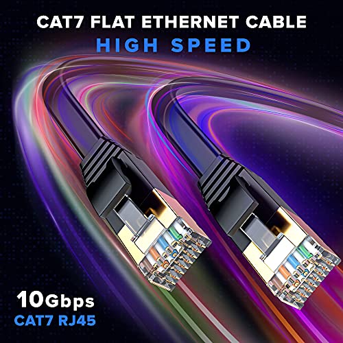 Кабел Cat 7 Ethernet дължина 3 метра е плосък, компактен дизайн, висока скорост на свързващ кабел за свързване