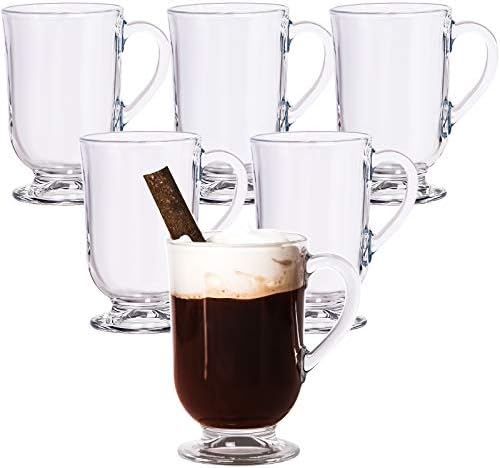 Стъклена чаша за кафе UMEIED с лед, с Дръжки, Ирландски Чаши за Кафе с обем от 10 мл, Комплект Стъклени Чаши
