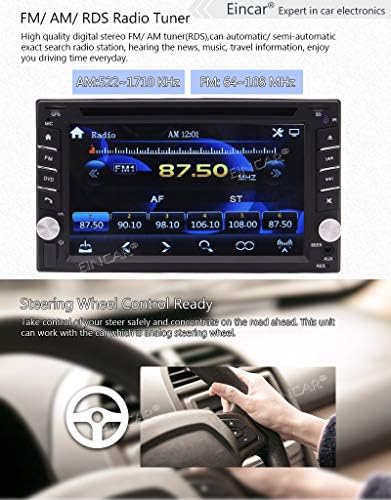 EINCAR Двухдиновая Автомобилна Стерео GPS Навигация Авто CD DVD-плейър в арматурното табло, Bluetooth Главното