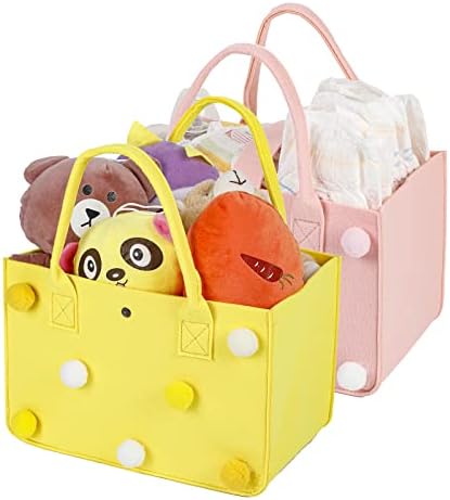 Yesesion, 2 опаковки, скъпа кошница за съхранение в детската градина, с дръжка, преносим Органайзер за детски