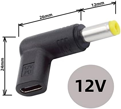 Xiwai USB 3.1 Type C USB-C Женски към DC 12V 5,5x2,5 мм Штекерный Адаптер Емулатор PD Trigger под ъгъл 90 Градуса