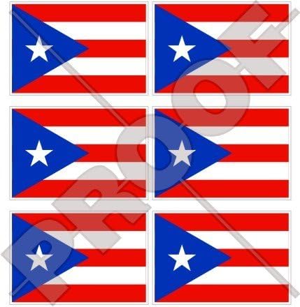 Флаг ПУЕРТО РИКО пуерторикански 40 mm (1,6 ) Винил Мини Стикер за мобилни Телефони, Стикери x6