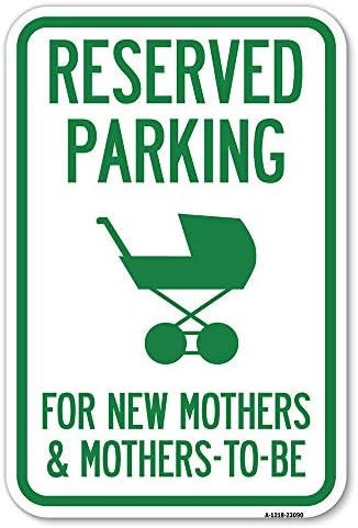 Зарезервированная паркинг за младите майки и бъдещи майки | Паркинг знак от толстостенного на алуминий с размер