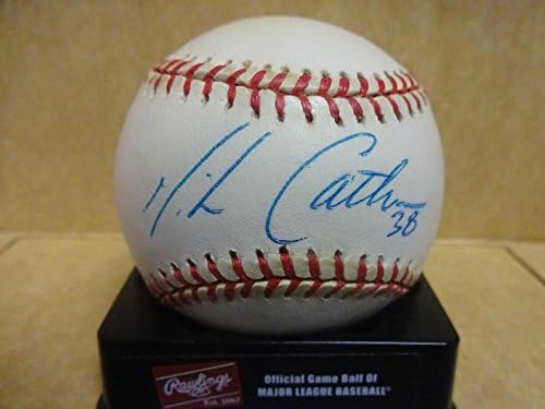 Майк Кэтер Атланта Брэйвз подписа договор с НЛ Бейзбол с / coa - Бейзболни топки с автографи