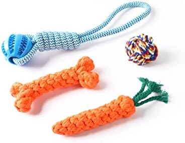 Детски играчки за дъвчене за кученца - 4 опаковки Твърди играчки за агресивни кучета, Играчки за никнене на
