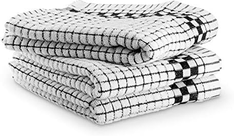 XLNT Черни Кухненски кърпи (3 опаковки) - Кухненски кърпи от памук | Трайни, Сверхпоглощающие Кухненски