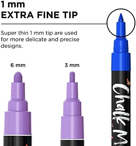 Комплект акрилни маркери химикалки Chalkola Мега - 30 маркер химикалки + 15 Акрилни 1 мм