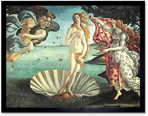 Малък Син Coo Картина на Морска Мивка Богинята на Раждането на Венера на Ботичели Арт Принт Плакат Стенен Декор