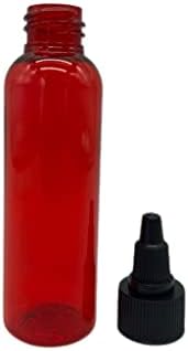 2 унции Червени пластмасови бутилки Cosmo - 12 опаковки на Празни бутилки за еднократна употреба - Не съдържат BPA - Етерично масло - Ароматерапия | Черна Закручивающаяся ?