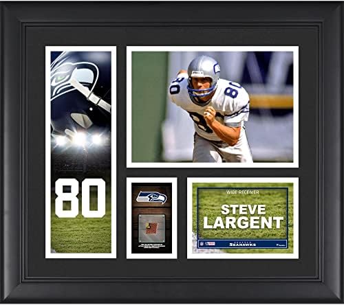 Стив Ларджент от Seattle Seahawks поставил в рамка Колаж на играча с размер 15 х 17 см с рециклирани в играта футболни указателни табели и коллажами играчи в NFL