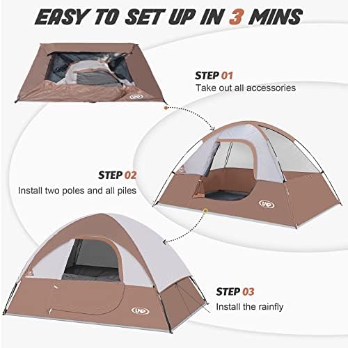 Палатка за къмпинг, на 2 Лица, Водоустойчив Ветрозащитная Палатка с лесен монтаж Rainfly-Преносими Куполни Палатки