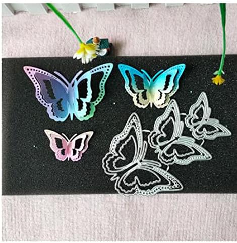 3 Бр 3D Пеперуда Метални Щанцоване, Пролетта на Цвете, Пеперуда Рамка Щанцоване Печати Изрязани Шаблони САМ