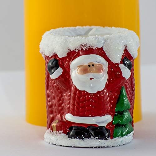 Цилиндър калъп сапун силикон с Дядо Коледа
