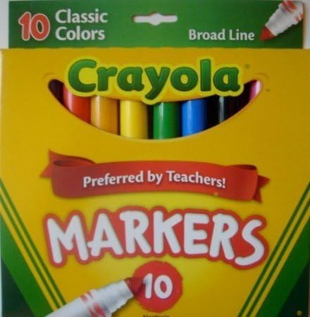 Crayola маркери Broad Line, класически цветове по 10 броя в опаковка (3 броя)