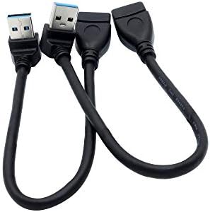 Удлинительный кабел от мъжете на една жена - USB 3.0 мъж към жена Адаптер 7,9 инча (20 см), 2 бр.