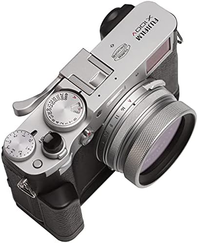 UV-филтър и сенник за обектив обектив, Комплект Ръкохватка за фотоапарат Fuji Fujifilm X100V Сребрист цвят
