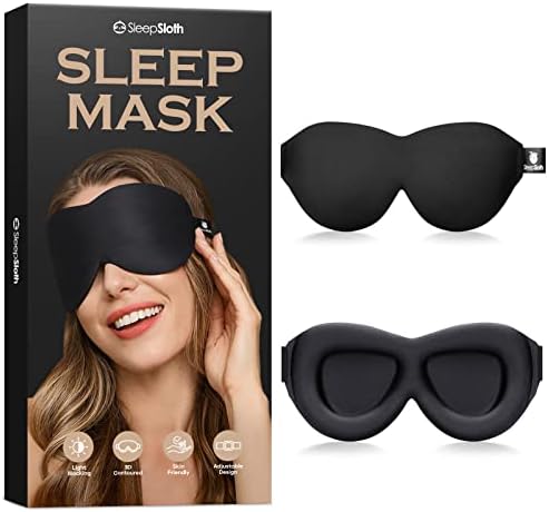 Маска за очи SleepSloth Sleep, 3D Contour Затемняющая Маска за очите, Маска за сън с Регулируема каишка,