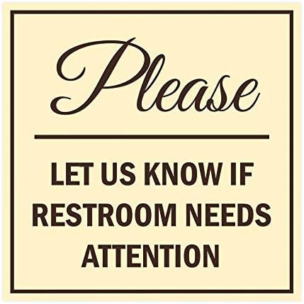 Стикери на площад Билита, моля, уведомете ни, ако Тоалетната се Нуждае от внимание, Плака с тиксо, Монтиран