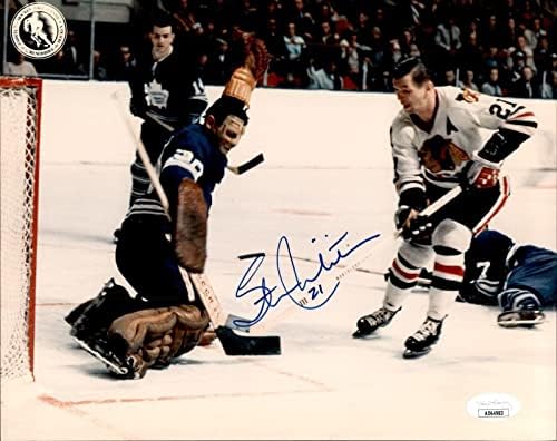 Стан Микита подписа снимка Чикаго Блекхоукс 8x10 JSA COA - Снимки на НХЛ с автограф