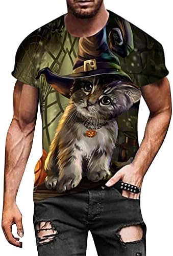 Модерна Мъжка Тениска с изображение на животни, Цветна Тениска с 3D Принтом, Ежедневни Стръмни Върхове с Къс