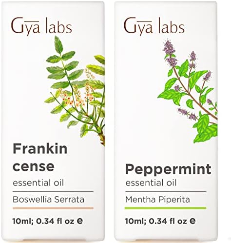 Набор от масла от тамян за кожата и Мента за растежа на косата - Чисти Етерични масла за Терапевтични клас