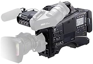 Видеокамера Panasonic AG-HPX600PJ, отпусната на рамото му, с 3,5-инчов LCD дисплей (черен)