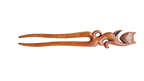 Набор от Marycrafts, 2 дървени щипки за коса под формата на лисици, вилица за коса, пръчка за коса, аксесоари