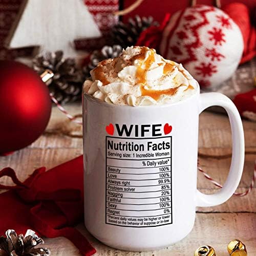 J. Ehonace Кафеена чаша Страхотно Wife с етикет Факти за храненето на съпруга - 15 грама, Забавни Сладък подарък