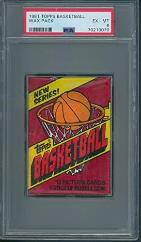 1981 1981/82 Баскетболно Восъчен опаковка Topps PSA EX-MT 6 * 0070 - Баскетболни восъчни опаковка