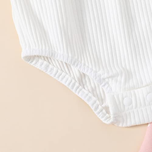 ADXSUN/ Летни Дрехи За Новородени Момичета, Гащеризон в Рубчик + Разкроена Панталони на Райе/С цветен модел/от