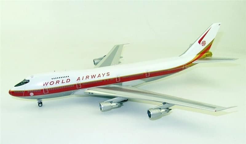 Самолет 200 B747-200B World Airways N747WR със стойка, Издаден в Ограничен Тираж в размер 1/200 ПАРЧЕТА, Готови