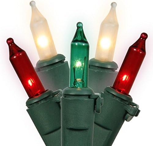 Мини лампа Vickerman с 100 светлината на зеления проводник и разстоянието между светлината 5,5 за вътрешна /външна