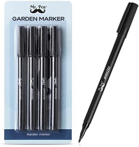 Mr. Pen - Градински маркери, черен, 4 опаковки, Връхчета за растения, Градински маркери за растенията, водоустойчив