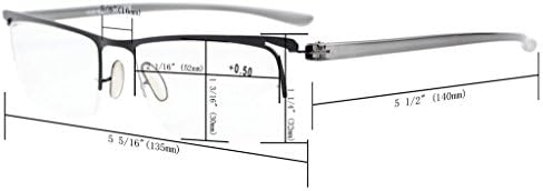 Eyekepper 3 Чифта Очила За Четене в Полукръгла Ръбове, Уникален Дизайн, Очила за Четене в Рамките за Мъже и