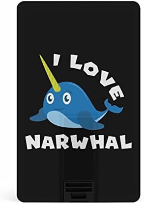 I Love Narwhale Кредитна Карта USB Flash Персонализирана Карта с Памет Key Storage Drive 32G