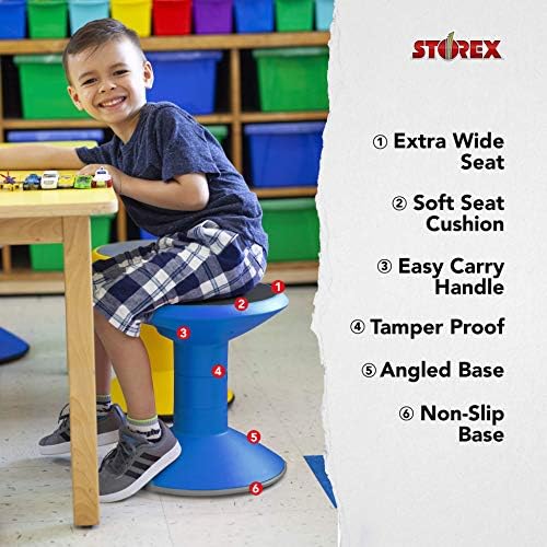Стол-люлка Storex, Регулируема височина 12, 14, 16 и 18 за активна места за сядане в клас, Синьо (00301U01C),