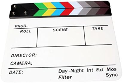 Andoer Акрилна Облицовки За Сухо Изтриване Режиссерского Филм Movie Clapper Board Slate 9,6 11,7 с Цветни Пръчици