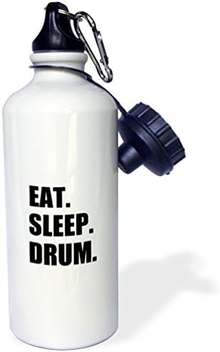 3dRose Eat Sleep Love Drumming Барабанистът Перкусионист Черен Текст Подаръци Спортна Бутилка за Вода, 21 унция,