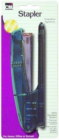 Съшивател от лека прозрачна пластмаса Charles Leonard, Телбод по цялата ивица, в Различни цветове, 1 опаковка