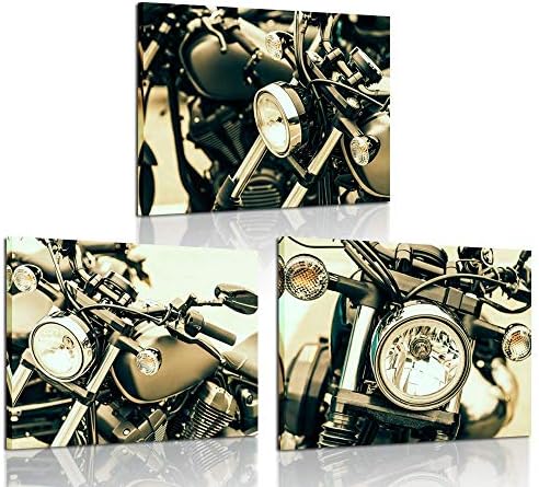 iKnow FOTO 3 бр. Платно Стенно Изкуство Реколта Лампа-Фар на Мотоциклет Плакат Артистични Щампи Модерен Начало