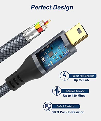 AkoaDa 2 Комплекта кабел Mini B-C USB с дължина 10 метра, USB кабел C-Мини USB за зареждане на GoPro Hero 3