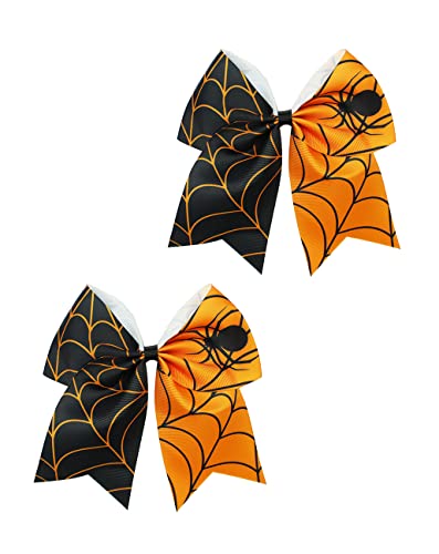 Гигантски панделки за поздрав Хелоуин, оранжево титуляр за опашката, вратовръзка за коса с лък за мажоретките