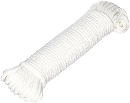 UBOXES Найлон / Поли-стяжная въже с дебелина 50 фута x 1/4 инча (бяло влакна)