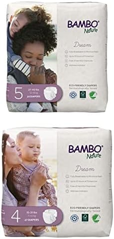 Екологично Чисти бебешки пелени Bambo Nature Premium, Размер 5, 150 грама и Размер на 4, 162 гр