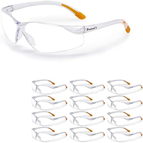 Защитни очила ProtectX Устойчиви на надраскване Фарове за Поликарбонатни Лещи ANSI Z87.1, със защита от ултравиолетови